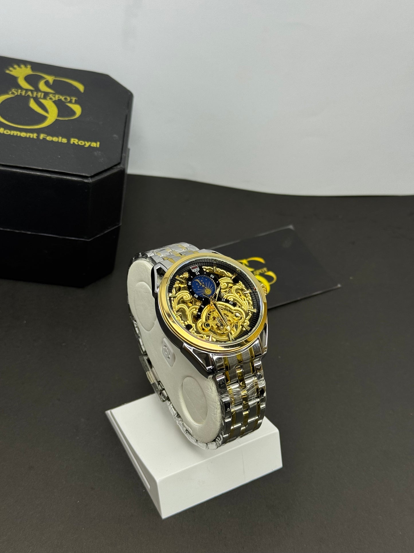 Skeleton Mechanical Watch – Premium Automatic Timepiece with Moon Phase Dial
